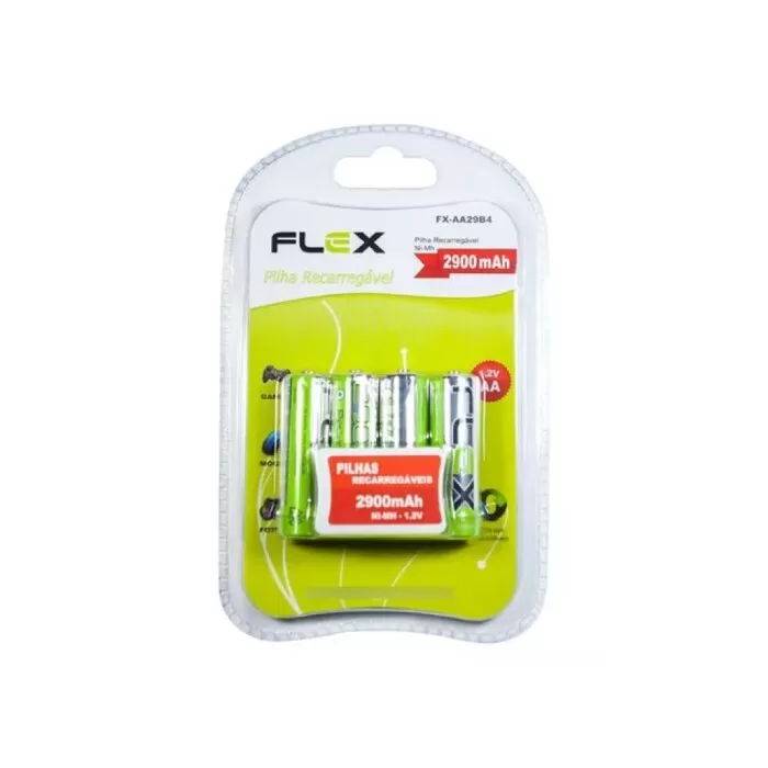 Pilha Aa Recarregável Com 4 Unidades Fx-Aa29B4 Flex Novo