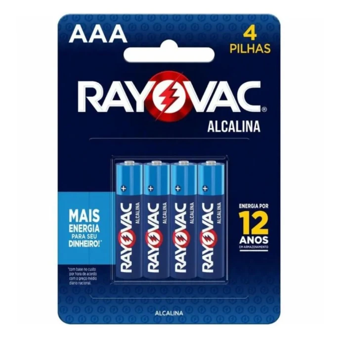 Pilha Alcalina Aaa 4 Unidades Rayovac