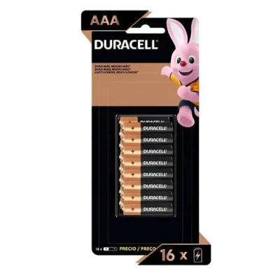 Pilha Duracell Palito AAA Com 16 Unidades Longa Duração