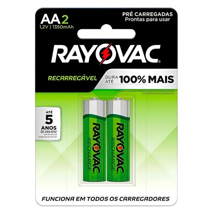 Pilha Recarregavel Aa 2 Unidades Rayovac