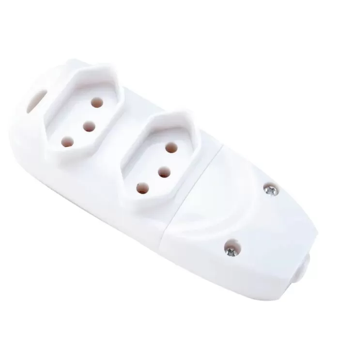 Régua Com 2 Tomadas 10A Branca Ecostik Novo Régua Com 2 Tomadas 10A Branca Ecostik Novo