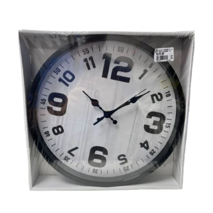 Relógio De Parede A Pilha 30Cm Cozinha/Sala Preto/Branco