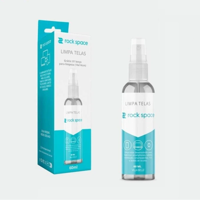 Spray Limpa Telas + Flanela Rock Space Para Telemoveis Spray Limpa Telas + Flanela Rock Space Para Telemoveis