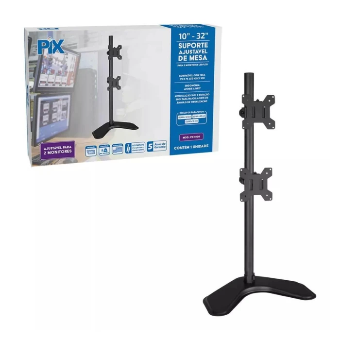 Suporte Ajustável Para 2 Monitores 10