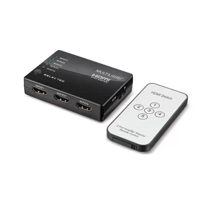 Switch Divisor Hdmi Com 5 Portas Multilaser Wi346 Novo