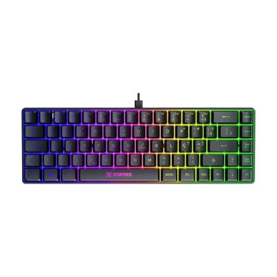 Teclado Gamer De Membrana Rainbow Fearless 65 Preto Fortrek