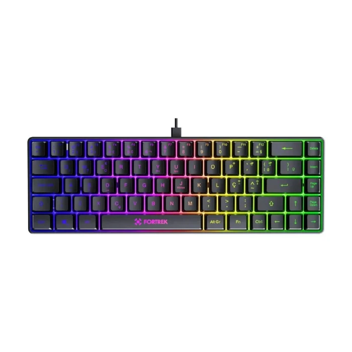 Teclado Gamer De Membrana Rainbow Fearless 65 Preto Fortrek