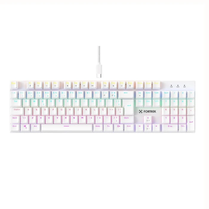Teclado Gamer Mecânico Gravity 100 Fullsized Branco Fortrek
