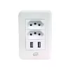 Tomada Duo Usb Cor Branca Ws100 10a Newlink Nova Tomada Duo Usb Cor Branca Ws100 10a Newlink Nova
